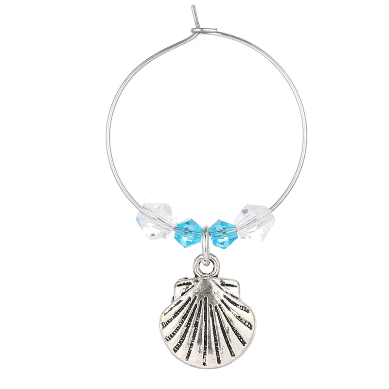 12pcs Wine Glass Goblet Charms With Blue Pearl Silver Dangle For Jewelry Making Winemaker Christmas Table Decoration Family Set | Украшения