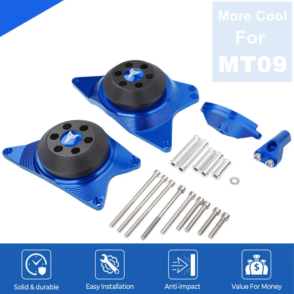 MT09 FZ09 Engine Case Stator Clutch Cover Crash Pad Frame Slider Protector for YAMAHA MT-09 FZ-09 MT FZ 09 2013-2020 2018 2019 | Автомобили