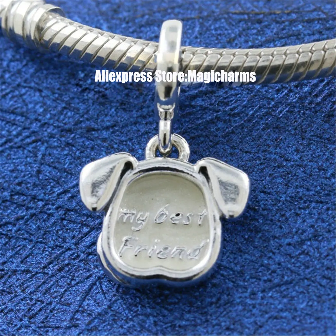 

925 Sterling Silver My Pet Dog Dangle Pendant Charm Fits All European Pandora Jewelry Bracelets Necklaces