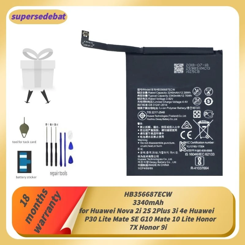 

HB356687ECW for 7x Honor Battery for Huawei Nova 2i 2S 2Plus 3i 4e Huawei P30 Lite Mate SE G10 Mate 10 Lite Honor 9i Batteries