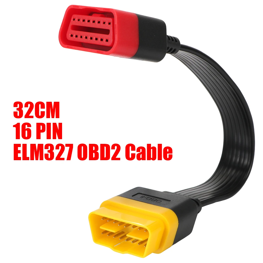 

32cm OBDII Extension Cable 16 PIN Male to Female ELM327 OBD 2 Extension Connector for Auto Diagnostic Extending Cable