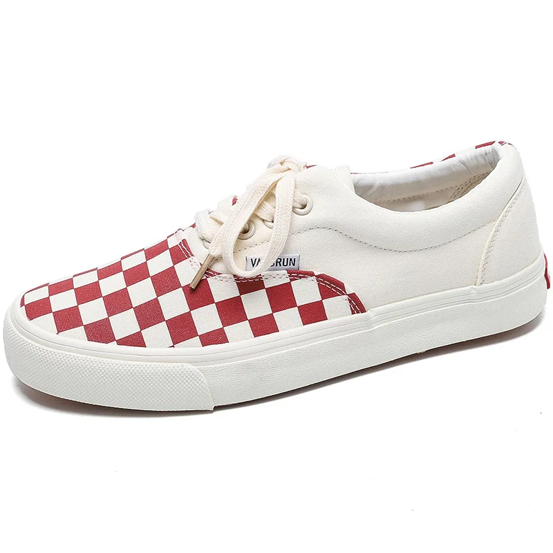 

Designer Shoes Women Casual Shoe Platform Sneakers Flats Fashion Plaid Canvas Shoe Tenis Girl Harajuku Style Ulzzang Footwear