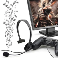 3 5mm single ear black headsets headphone earphone gaming headset for ps4 game pc with vol in stock dropshipping