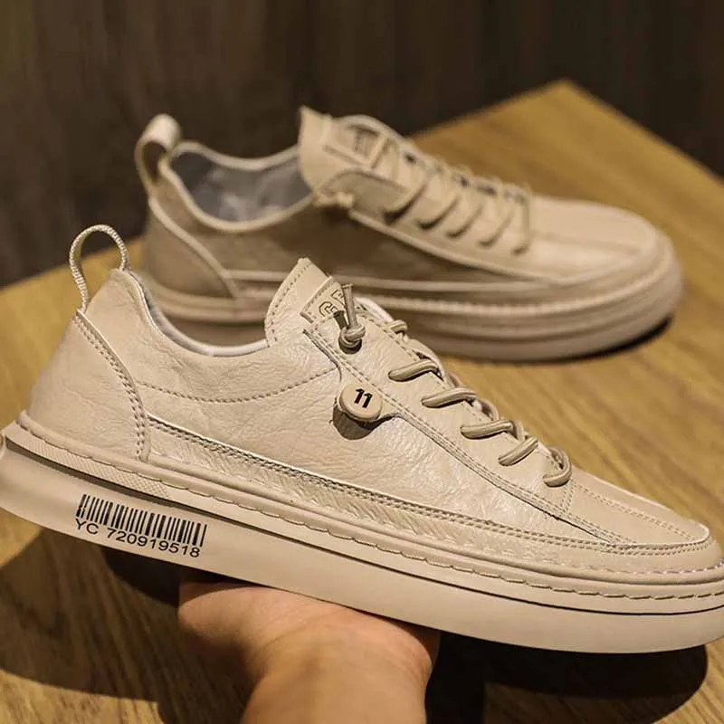 

Spring Autumn PU Material Men Shoes Lightweight Male Sneakers Fashion Outdoor Wear-resistant Walking Breathable Mens Casual Shoe