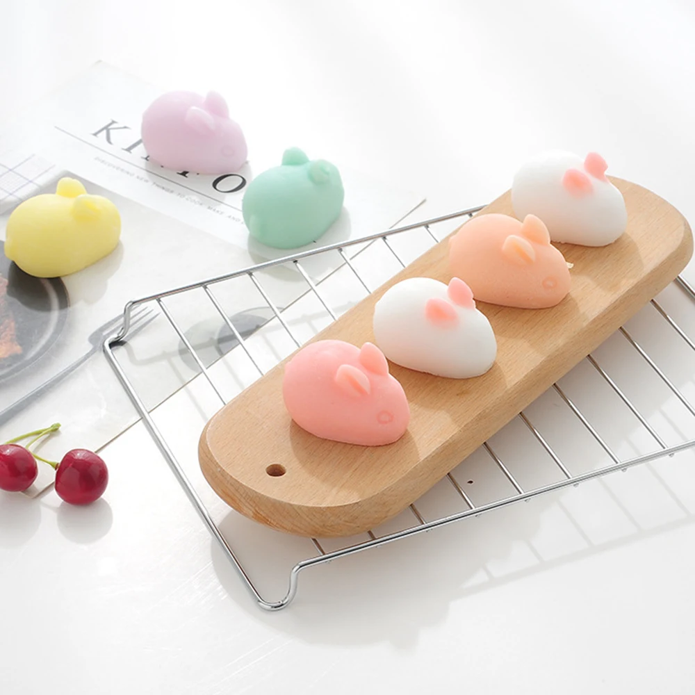 

3D Cartoon 2 Holes Rabbit Mousse Cake Mold Pudding Jelly Mold Creative Dessert Silicone Mold Soap Mold Chocolate Baking Tools