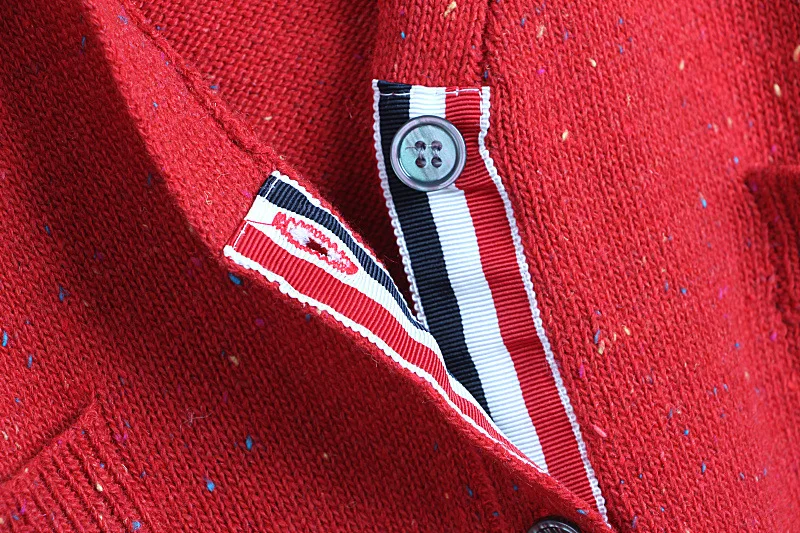 

Women Cardigans 2020 Autumn Spring Korean Sweater Red V-neck Coats Striped Cardigans Knitted Pockets Loose Casual Female Outwear