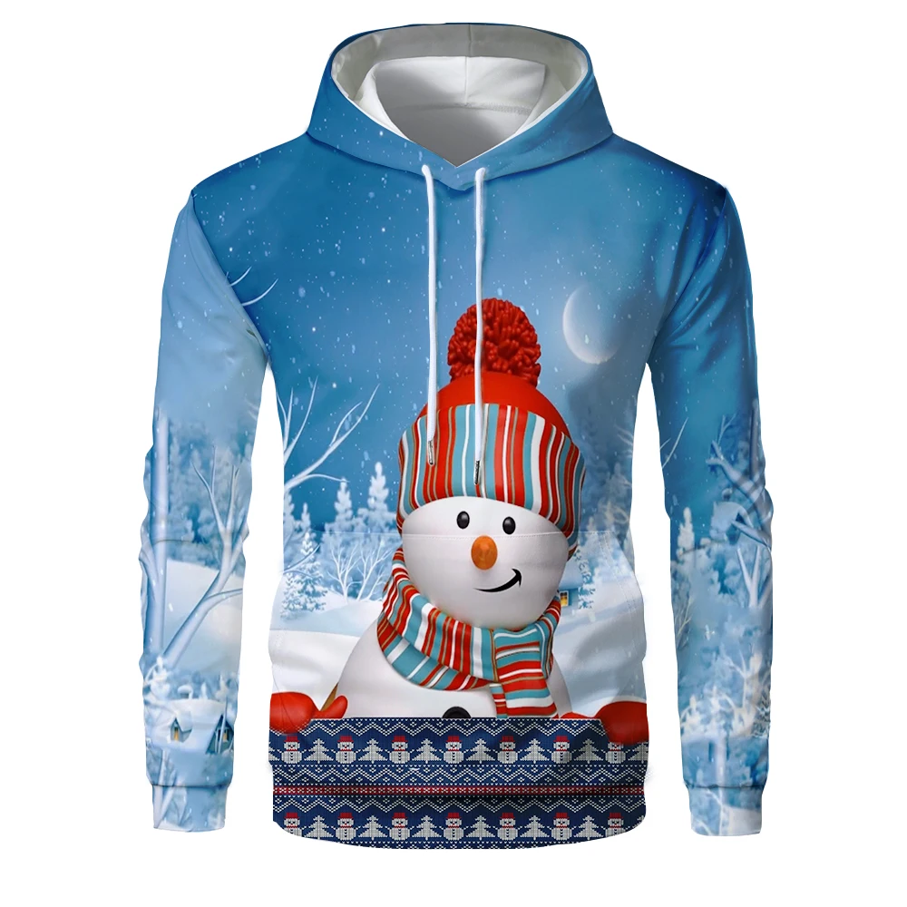 Photo Color Новые рождественские толстовки для мужчин 3D Санта Клаус и снеговик деревья печати мужчин s толстовка с капюшоном в стиле хип-хоп пуловер толстовки для мужчин Hombre - Цвет: Photo Color