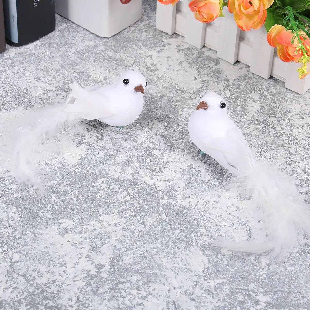 Искусственные Птицы из пенопласта 4 шт. Белые птицы для украшения дома бонсай