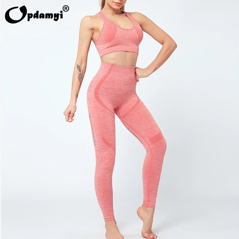 Бесшовный Женский костюм для фитнеса и йоги высокоэластичное Спортивное нижнее