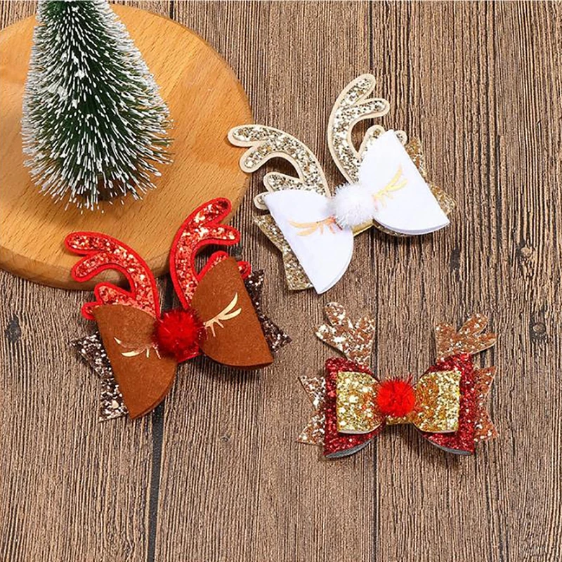

Christmas Bow Hair Clip Cute Xmas Glitter Hairpin Holiday Hairpin for Kids Christmas Hairpin Headwear Hair Accessories