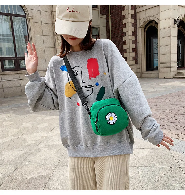 Женская Холщовая Сумка через плечо с вышивкой хризантемы многофункциональная