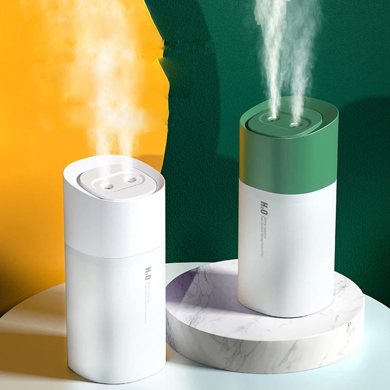 

350ML Double Air Humidifier USB Portable Nanometer Atomization Dry Burn Resistant Design With Light For Office Car Home