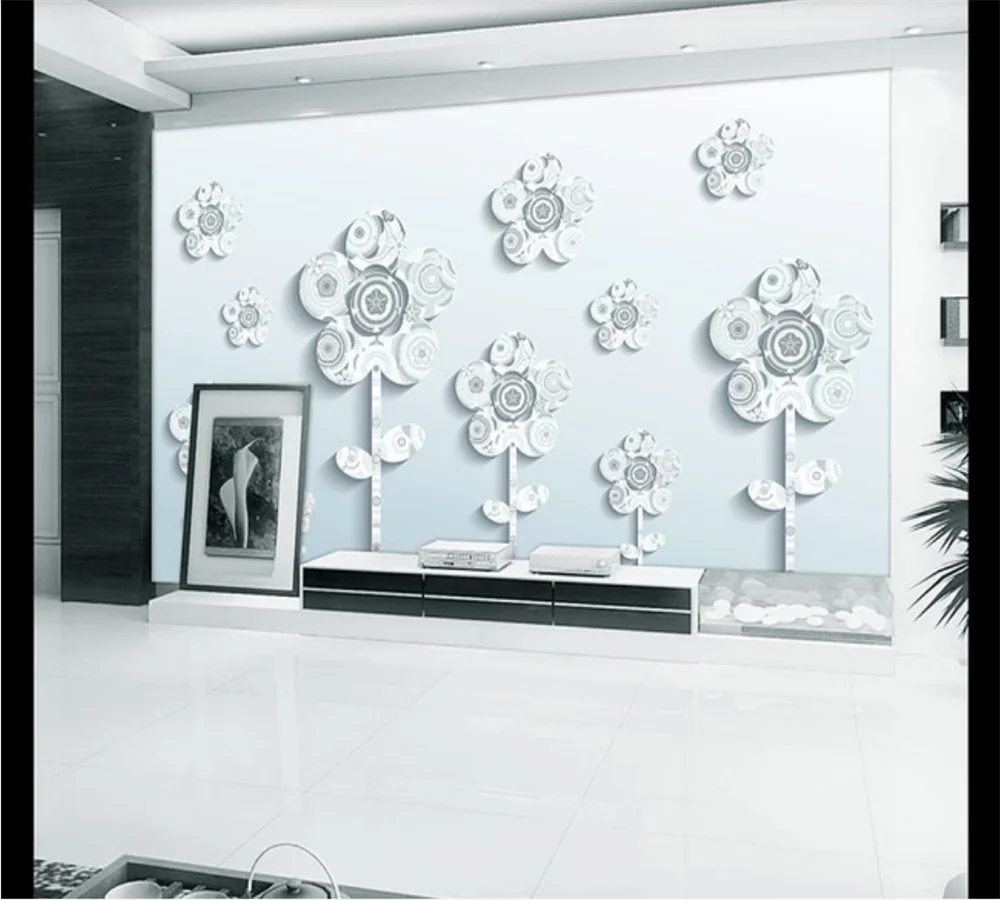 Пользовательские 3d фото стены 8D обои настенные Простые Модные трехмерные цветы
