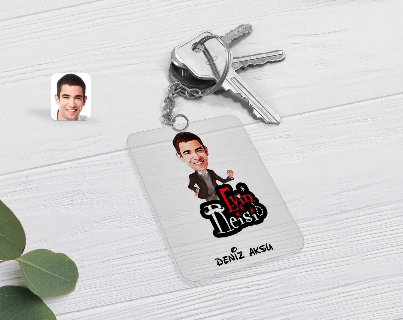 

Personalized House Chieftain Caricature Of Transparent Plexiglass Anahtarlık-2