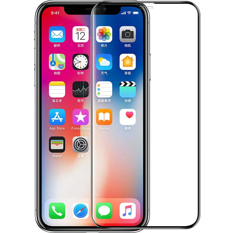 Защитное стекло закаленное с полным покрытием для iPhone X XR XS Max 5 5S SE 6 6S 7 8