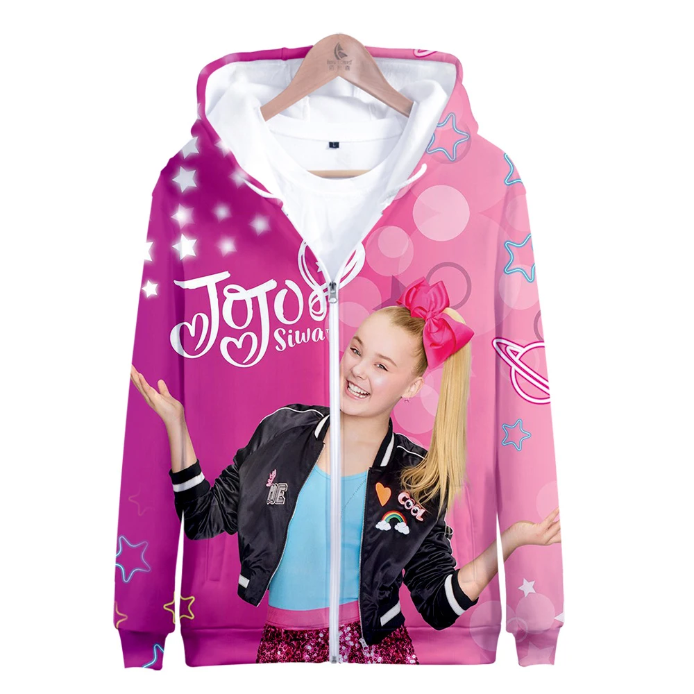 JOJO SIWA 3D новые модные толстовки на молнии повседневная одежда с длинным рукавом