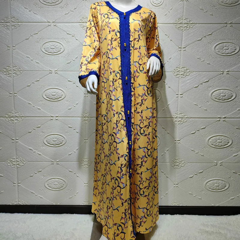 Элегантный лента в этническом стиле длинное платье пол для Для женщин Кафтан