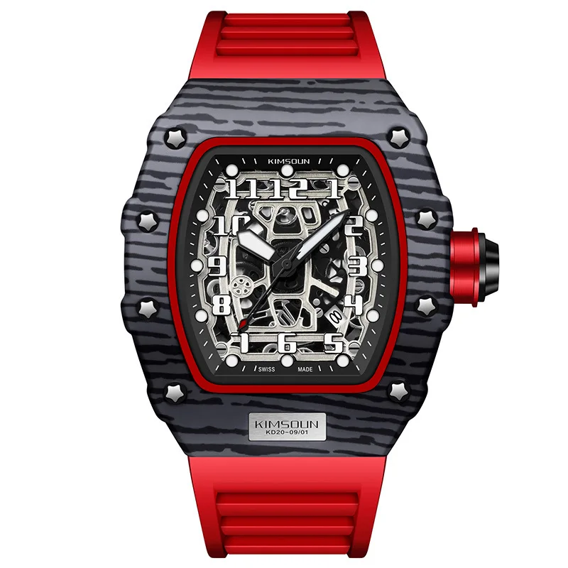 

2021 New Creative Fashion Richard Sports Watch Wine Barrel Fashion Silicone Quartz Watch Miller Men's Watch Wholesale
