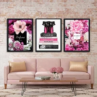 fashion paris perfume flower book handbag nordic posters and prints wall art canvas painting wall pictures for living room decor