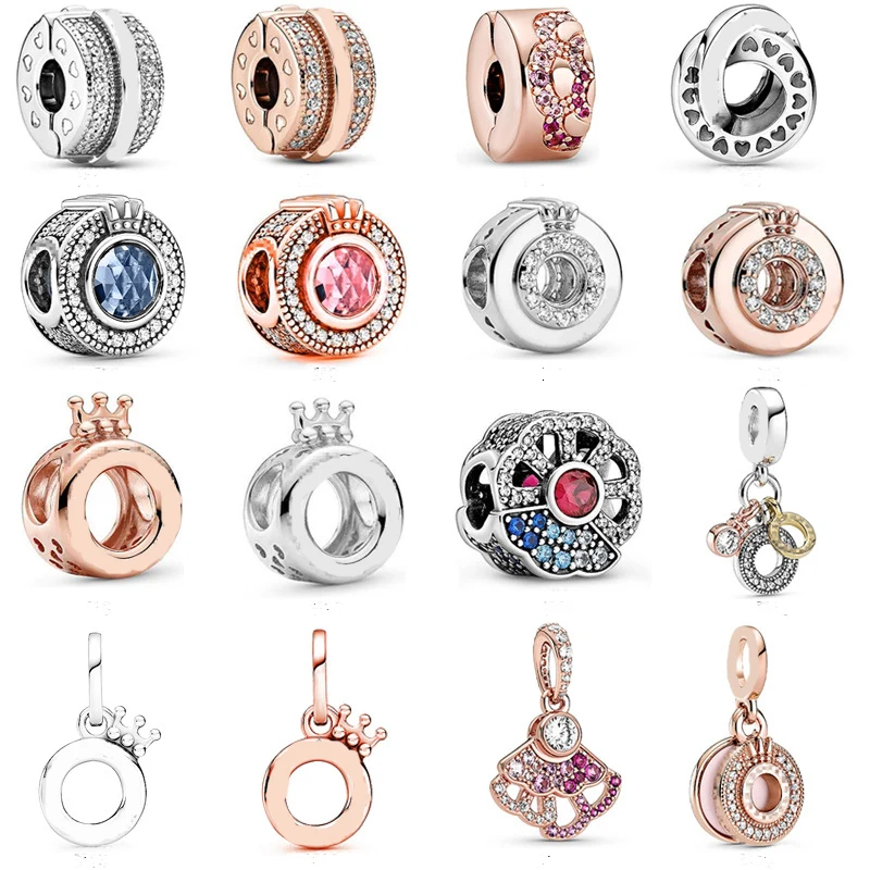 Подпись проложить линии клипсы с логотипом шарм 100% 925 пробы серебро сверкающий