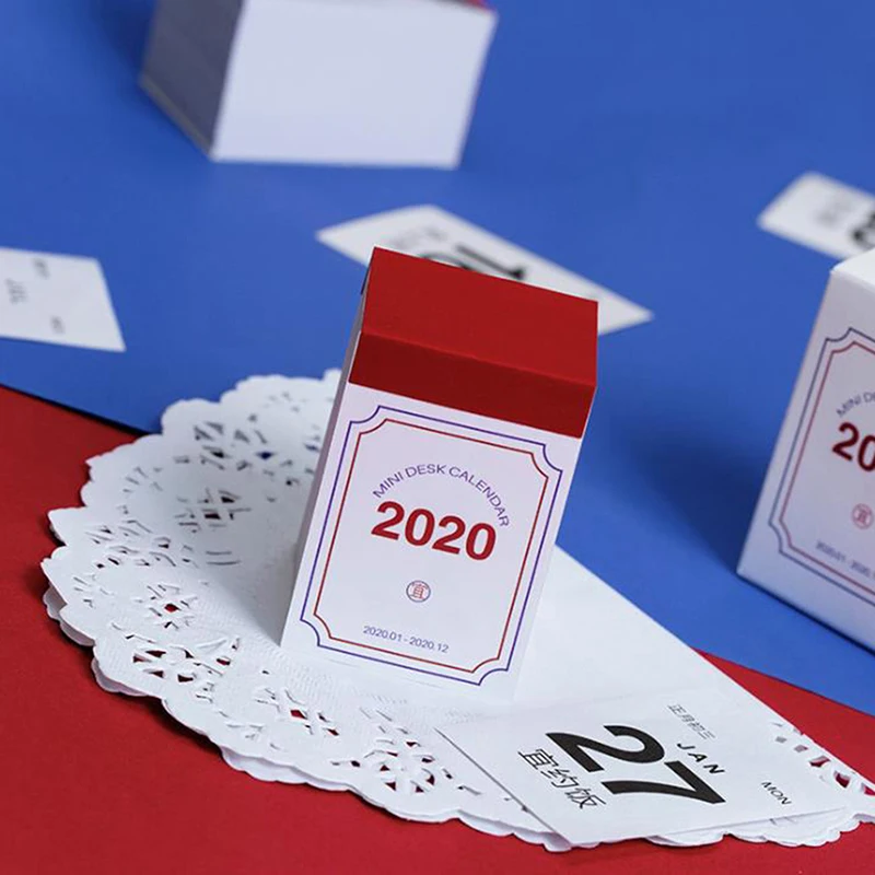 1 шт. креативный 2020 мини настольный календарь простой ежедневный планировщик