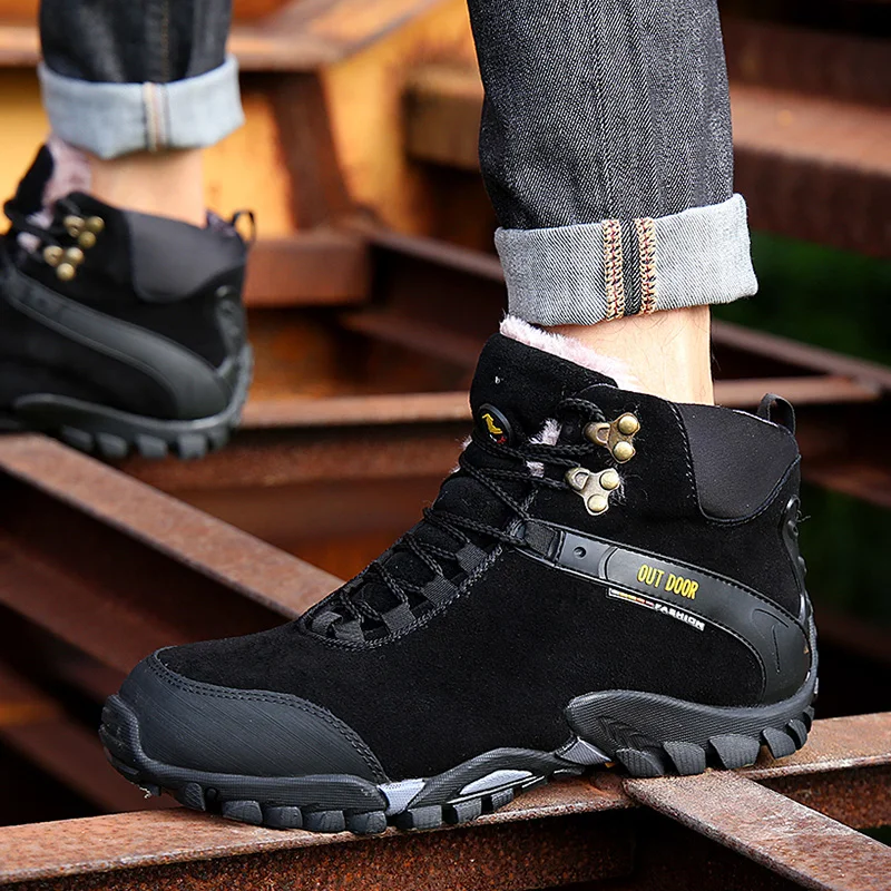 

Genuine Leather Hiking Boots Men Hiking Shoes Waterproof Outdoor Sneakers Climbing Trekking Shoes Military Tactical Boots Men