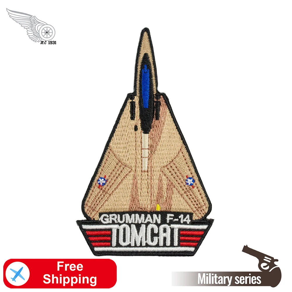 Tomcat Grumman F14 нашивки с вышивкой армия США термоклейкая Военная аппликация для