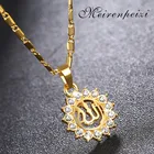 Бог Аллах солнце арабский Женский Золотой Мусульманский Исламский Шарм Кулон ожерелье ювелирные изделия подарок Рамадан