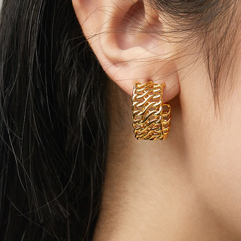 

Vintage Gold Earring Small Circle Punk Geometric Round Earrings For Women Unusual Metal Statement Earrings 2021 Trend Jewelry