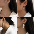 Серьги-кольца женские в стиле панк, с квадратной застежкой