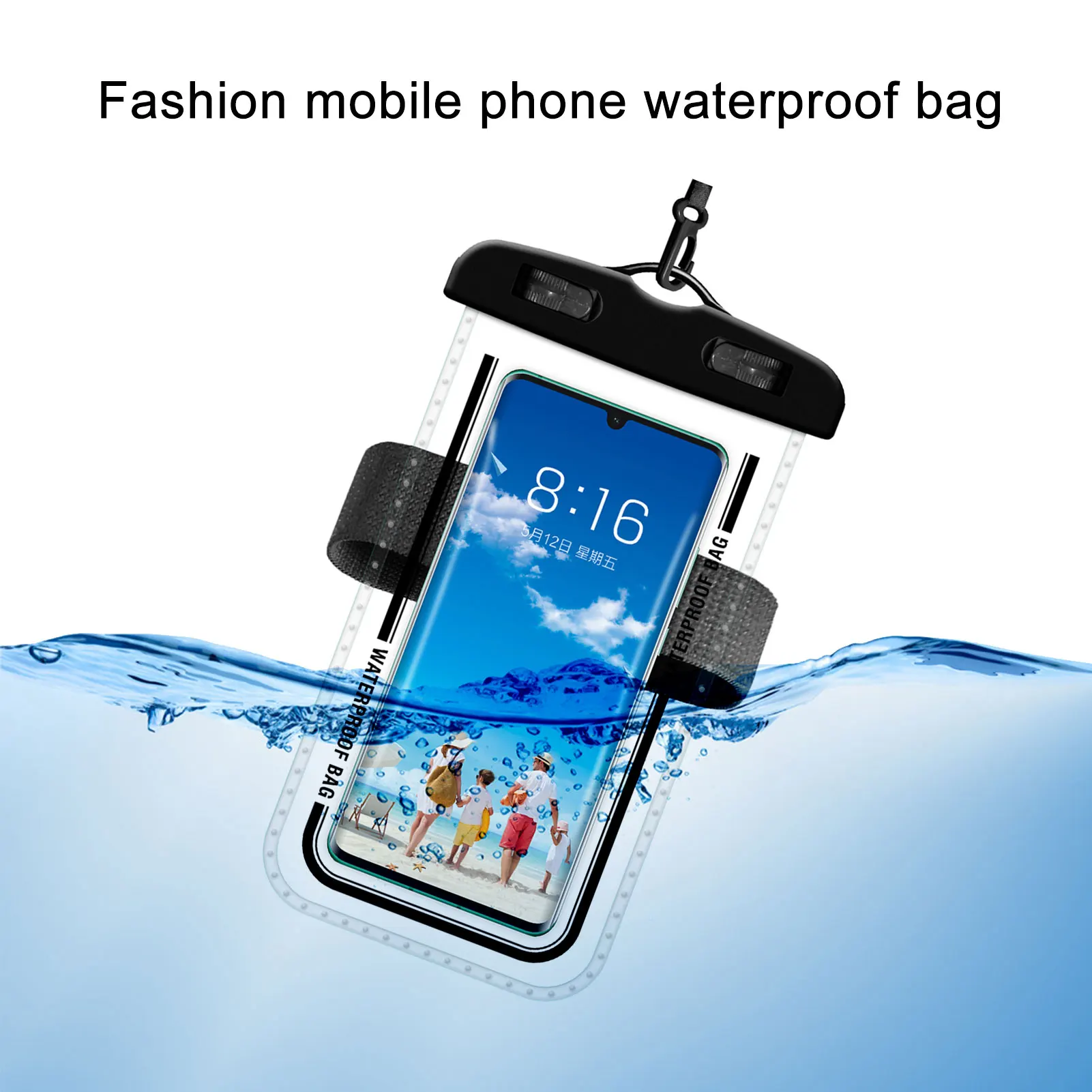 

Portable Armband Mobile Phone Waterproof Bag Diving Drifting Beach Swimming Pouch Universal 7.2 inch Smartphone Case Cover Bags