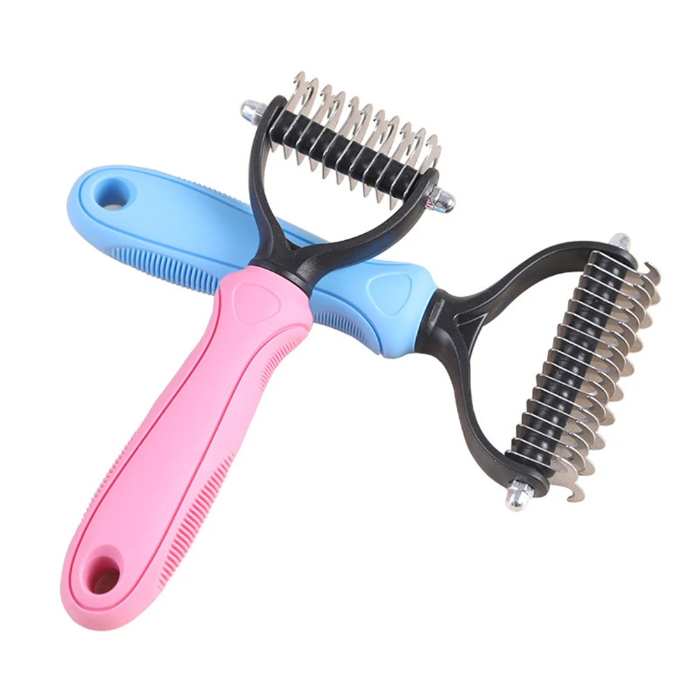 Расческа для удаления шерсти домашних животных двусторонняя щетка с узлом