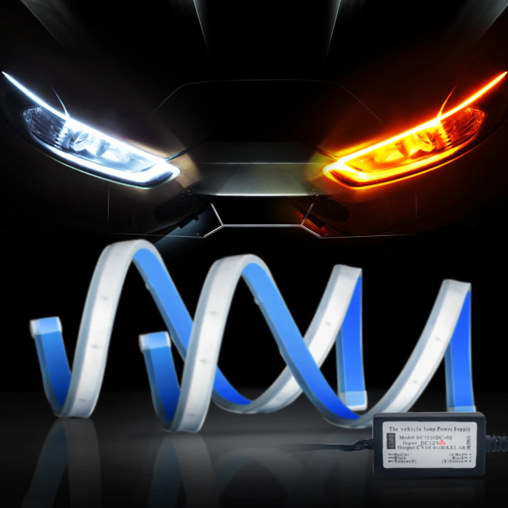 2 шт. светодиодный DRL полоса дневные ходовые огни для Subaru XV Outback Impreza Legacy Forester Гибкая DRL фара сигнальная лампа