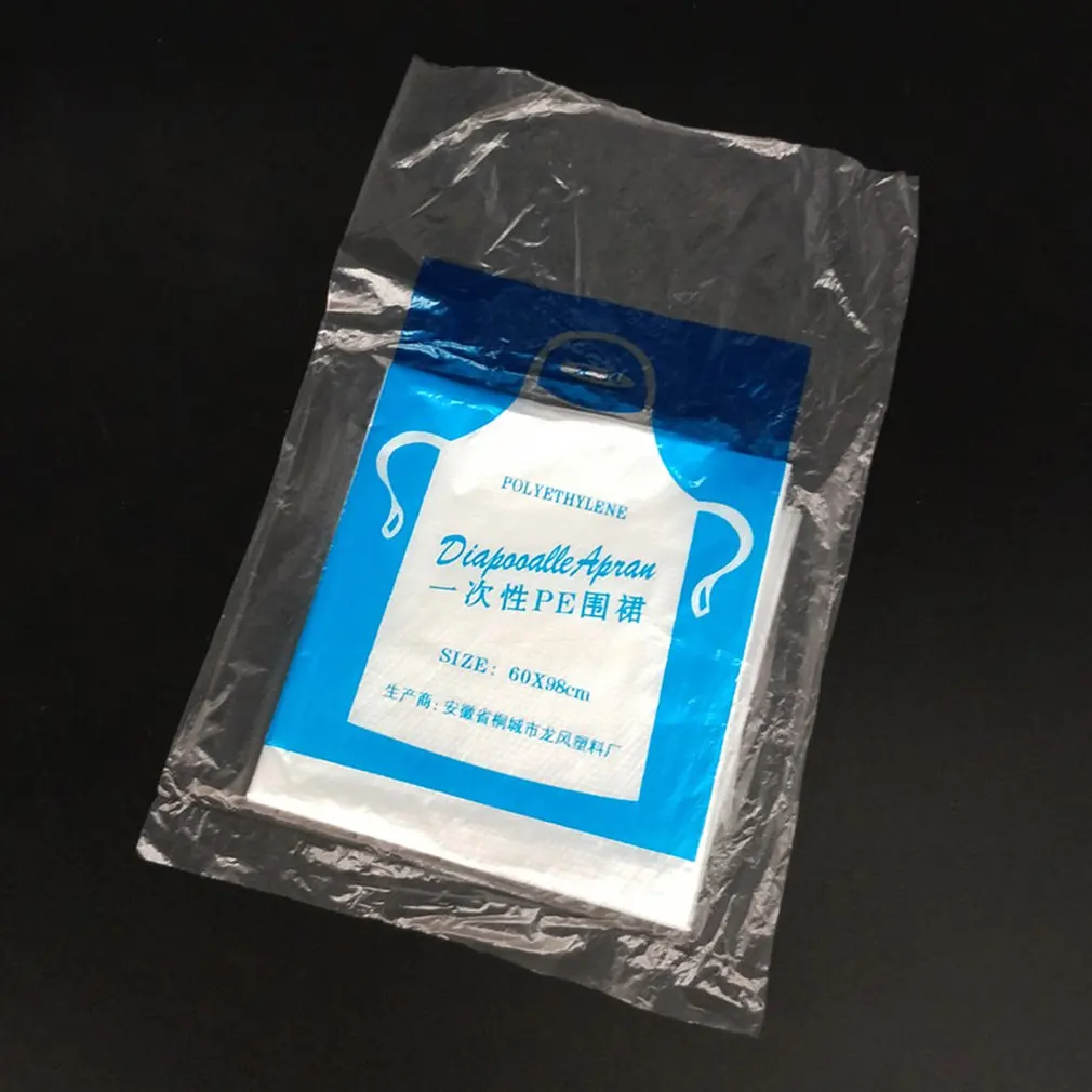 1/10/100 шт одноразовый пластиковый фартук водонепроницаемый и маслостойкий для