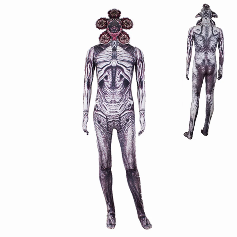 Demogorgon costume Очень странные дела 3 демогоргон костюм для косплея, для взрослых Детский костюм для Хеллоуина, способный преодолевать Броды для взрослых Детский комплект Carnical вечерние комбинезон Наряжаться - Цвет: Demogorgon costume