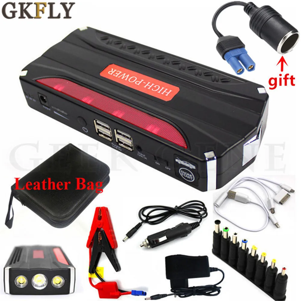 GKFLY высокое Мощность пусковое устройство 12V 600A Портативный автомобиль скачок стартер Мощность банк бензин дизельный автомобиль Зарядное устройство для автомобиля Батарея усилитель