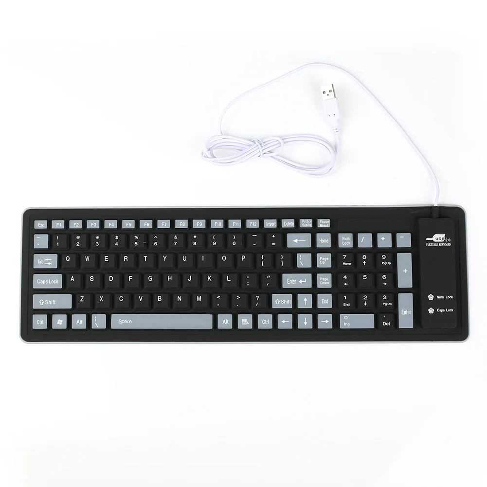 Портативная Складная силиконовая клавиатура B Проводная Гибкая мягкая