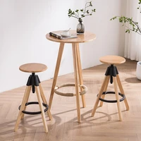 solid wood lifting bar stools nordic home bar chairs milk tea shop front desk chairs modern minimalist rotating high stools