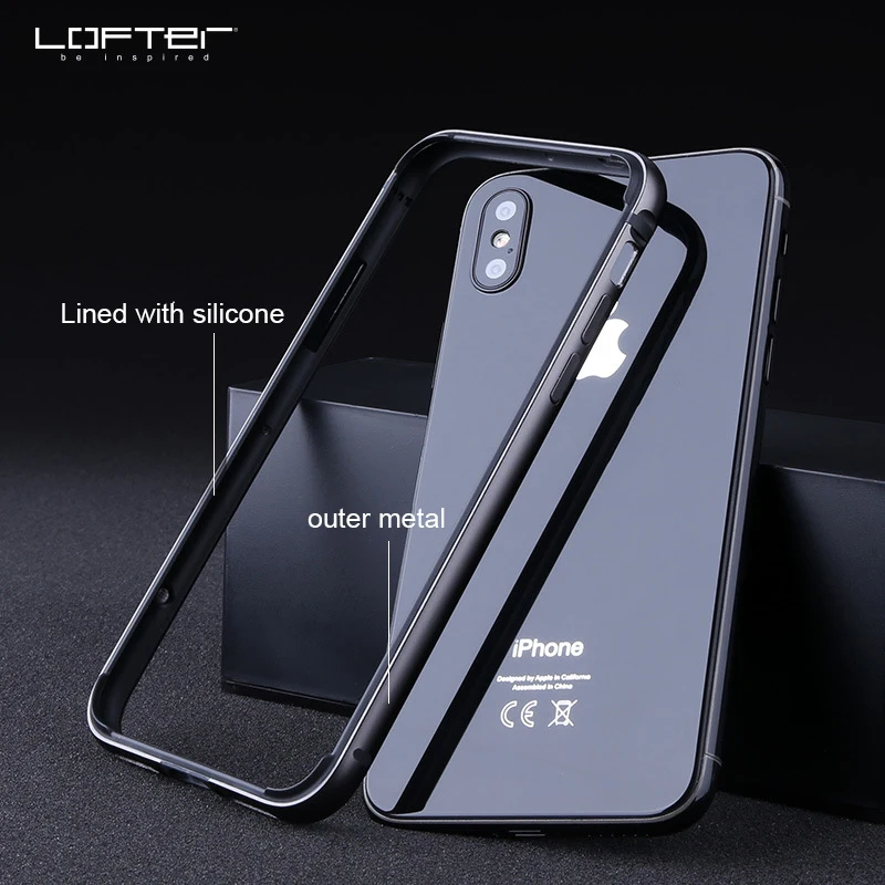 Lofter алюминиевый бампер для iPhone X металлическая рамка Полная защита чехол сплошной цвет чехол для телефона TPU силиконовый чехол Capinha Coque