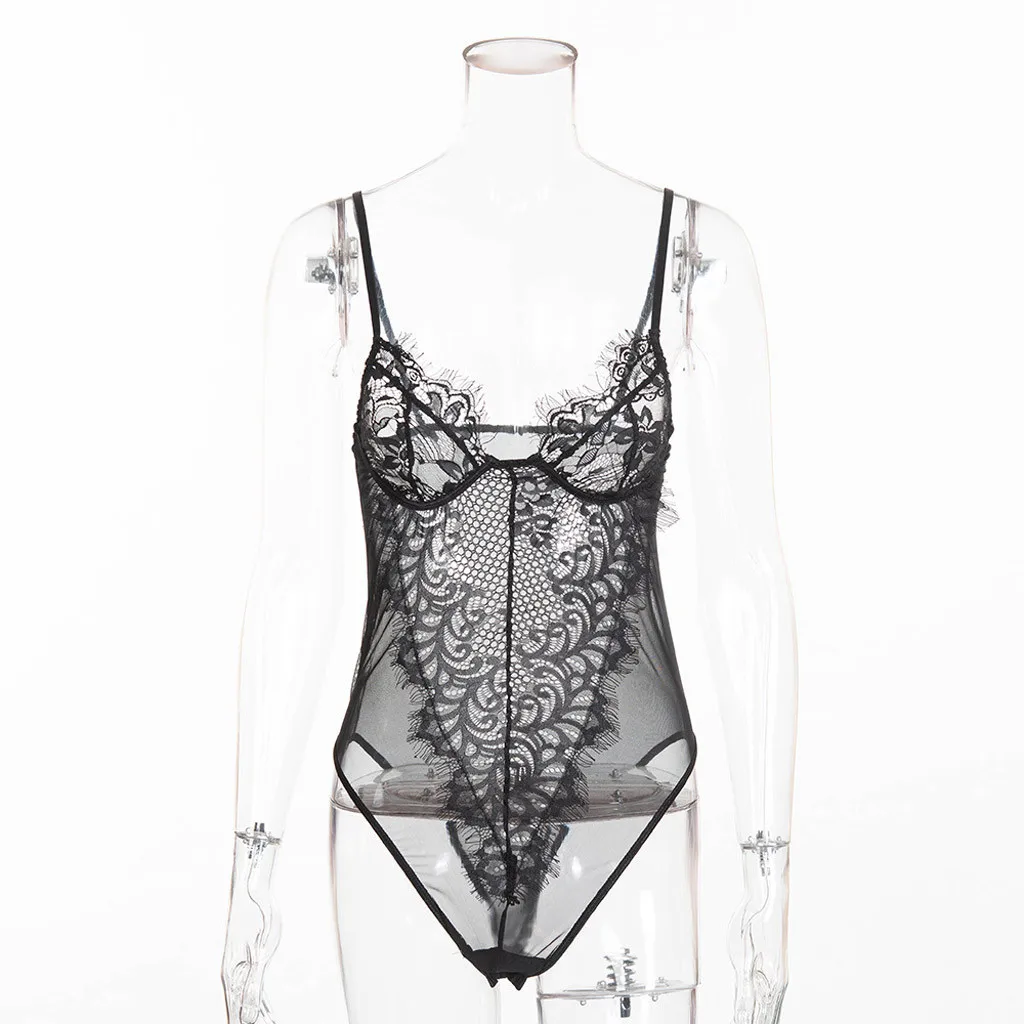

Erotic Women Costumes Lenceria Mujer Lace Transparent Sexy Lingerie Baby Doll Plus Size One Piece Underwear Bodysuits Feminina