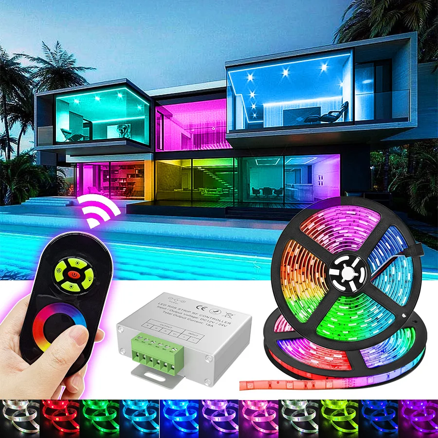 Светодиодная лента 5 м светильник сенсорный Управление RGB 5050 Водонепроницаемый