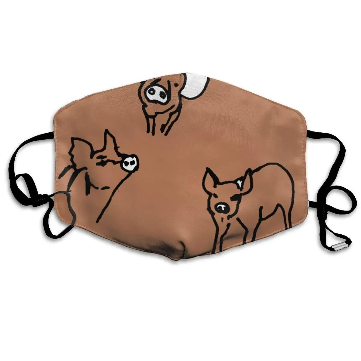 

Pigs Washable Reusable Mask, Cotton Anti Dust Half Face Mouth Mask For Kids Teens Men Women With Adjustable Ear Loops