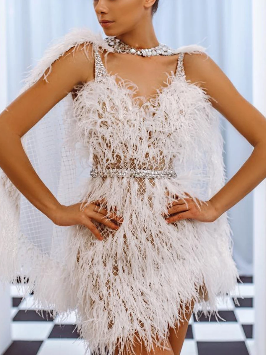 white feather sequin dress | Top Quality. On Sale Now | ekahouse.ru
