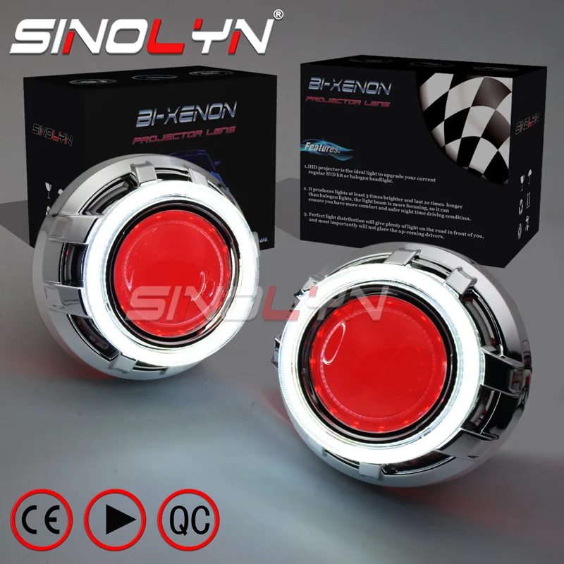 SINOLYN светодиодный DRL angel eyes Devil Eye 3,0 автомобильный проектор Объектив Биксеноновая фара для автомобиля автонастройка DIY фары линзы H1 H4 H7