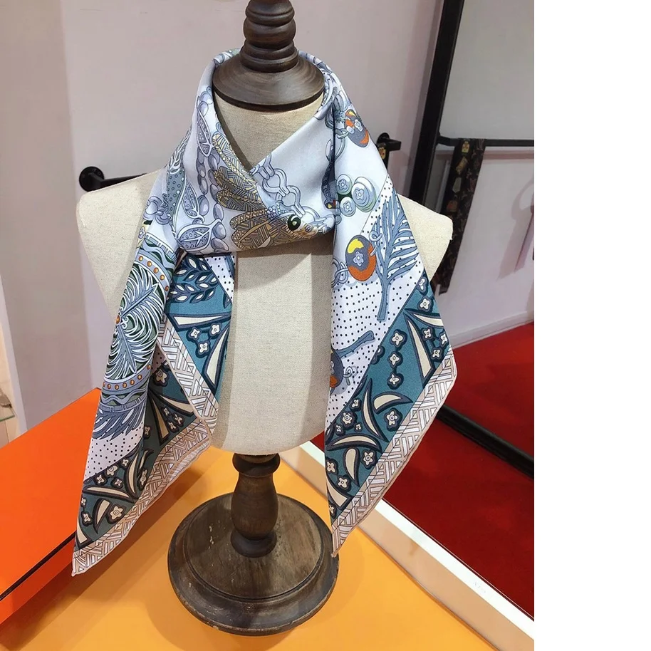 100% Шелковый головной платок Египетский скипетр модный квадратный шелковый