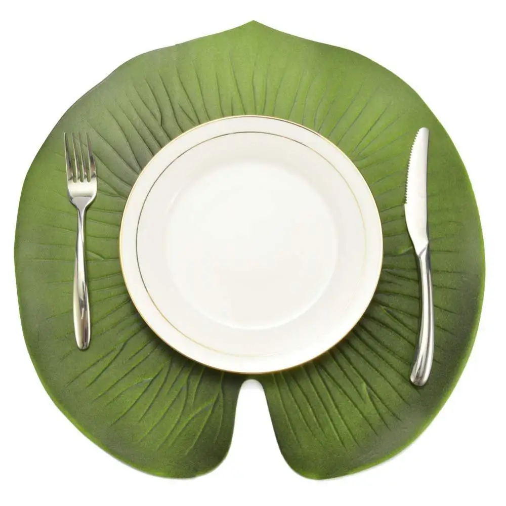 

Artificial Lotus Leaf Kitchen Placemat Insulation Mat Bowl Anti-Slip Table Decor