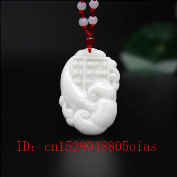 

Natural White Chines Jade Ruyi Pendant Necklace Charm Jewellery Fashion Accessories Carved Amulet Gifts for Women Men