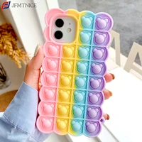 3d cute relieve stress fidget toys push it bubble phone case for iphone 11 12 13 pro max 6 7 8 plus x xr xs soft silicone cover