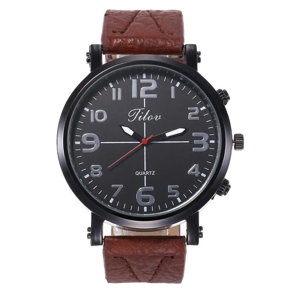 Часы наручные мужские кварцевые с ремешком и ручкой креативный комбинированный