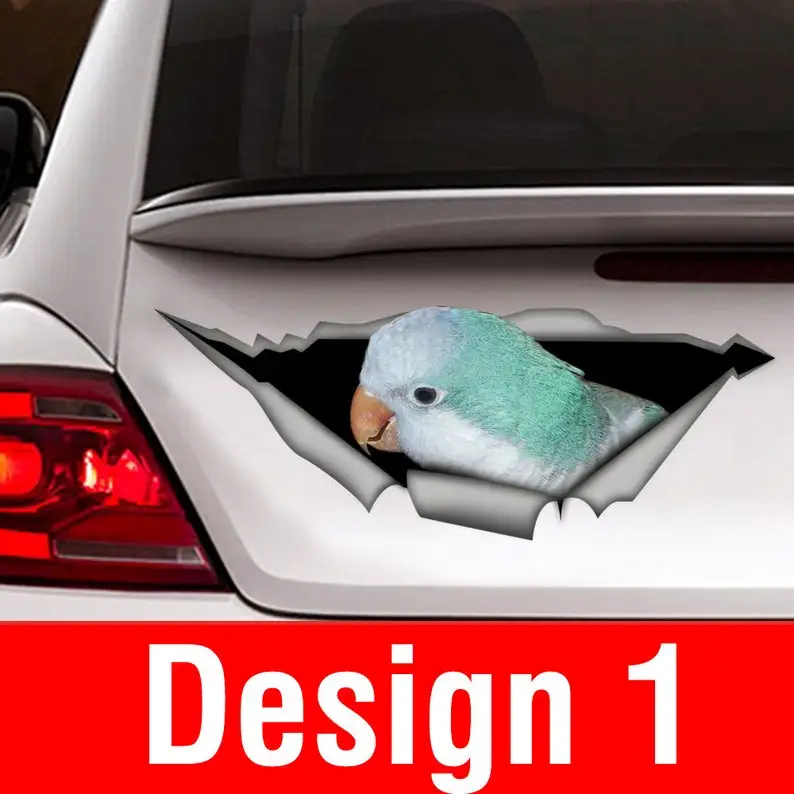 

Blue Quaker Parrot sticker, car decal, blue parrot decal